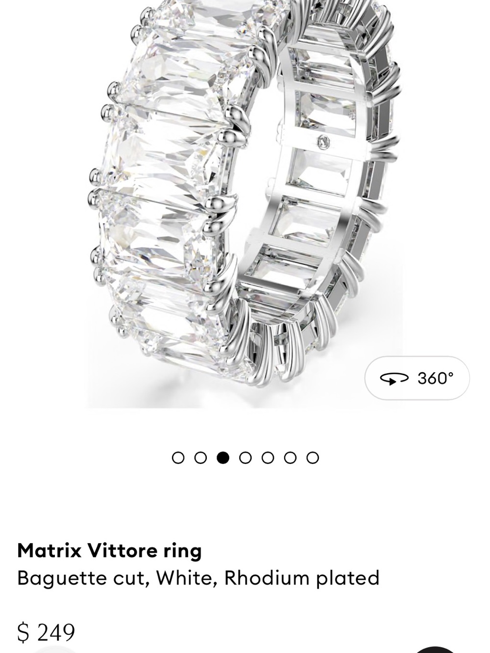 Swarovski-Matrix Vittore Baguette cut, rhodium plated-Eternity Band Ring - Picture 2 of 4